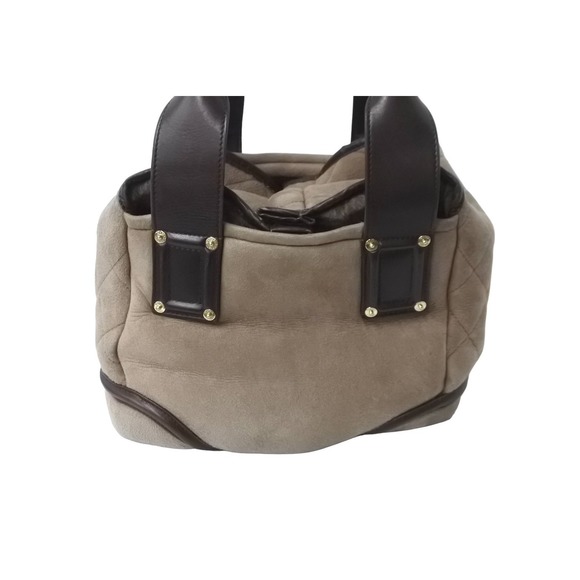 CHANEL Half Matelasse Handbag CC Coco Mark Brown Mouton - Picture 3 of 10